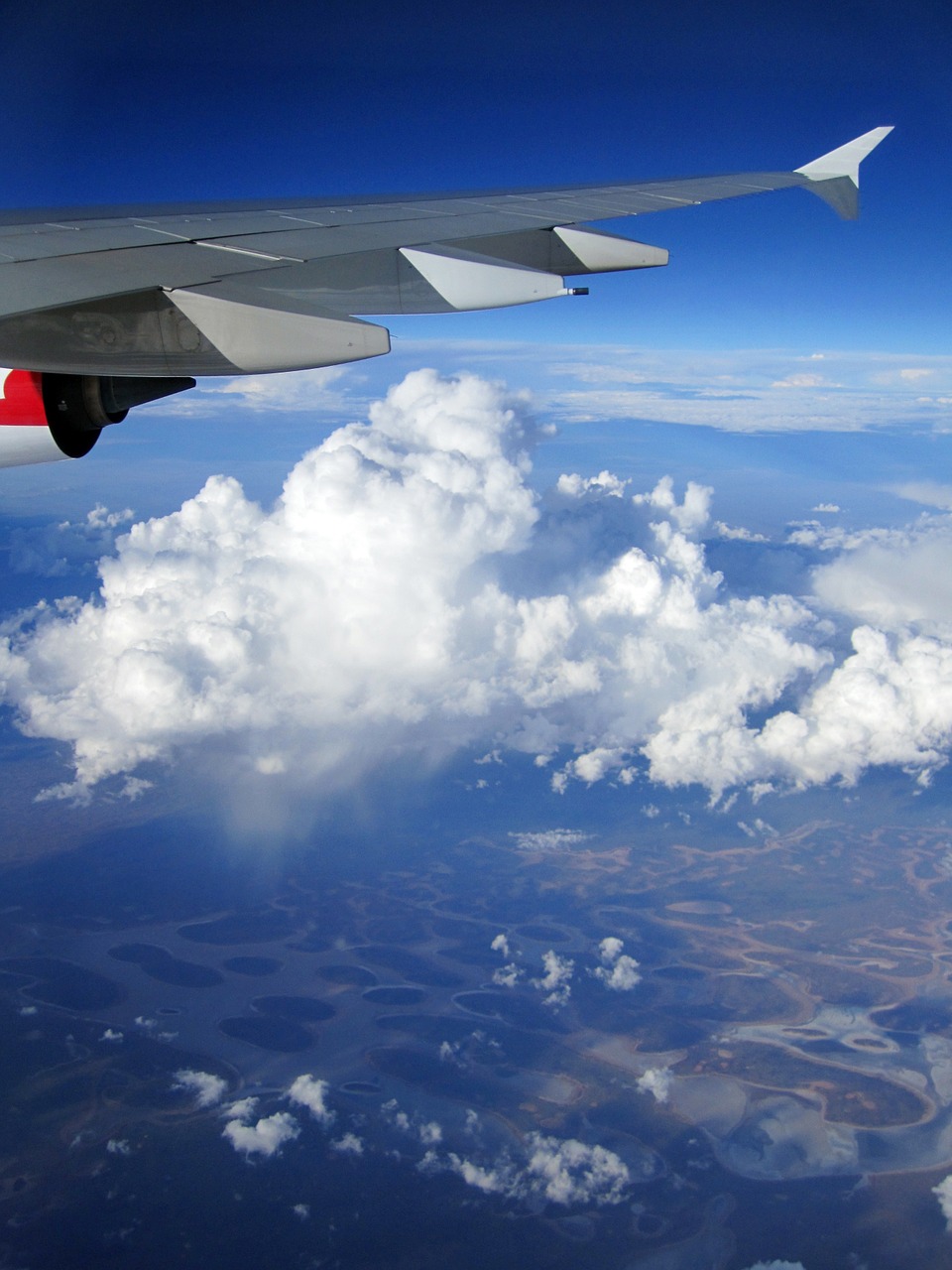 aircraft wing clouds free photo