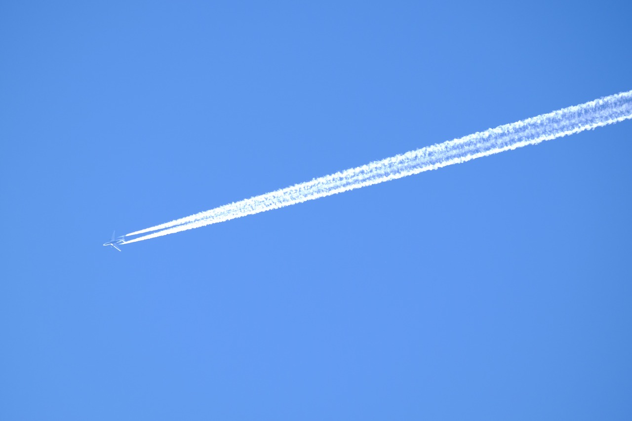 aircraft sky contrail free photo