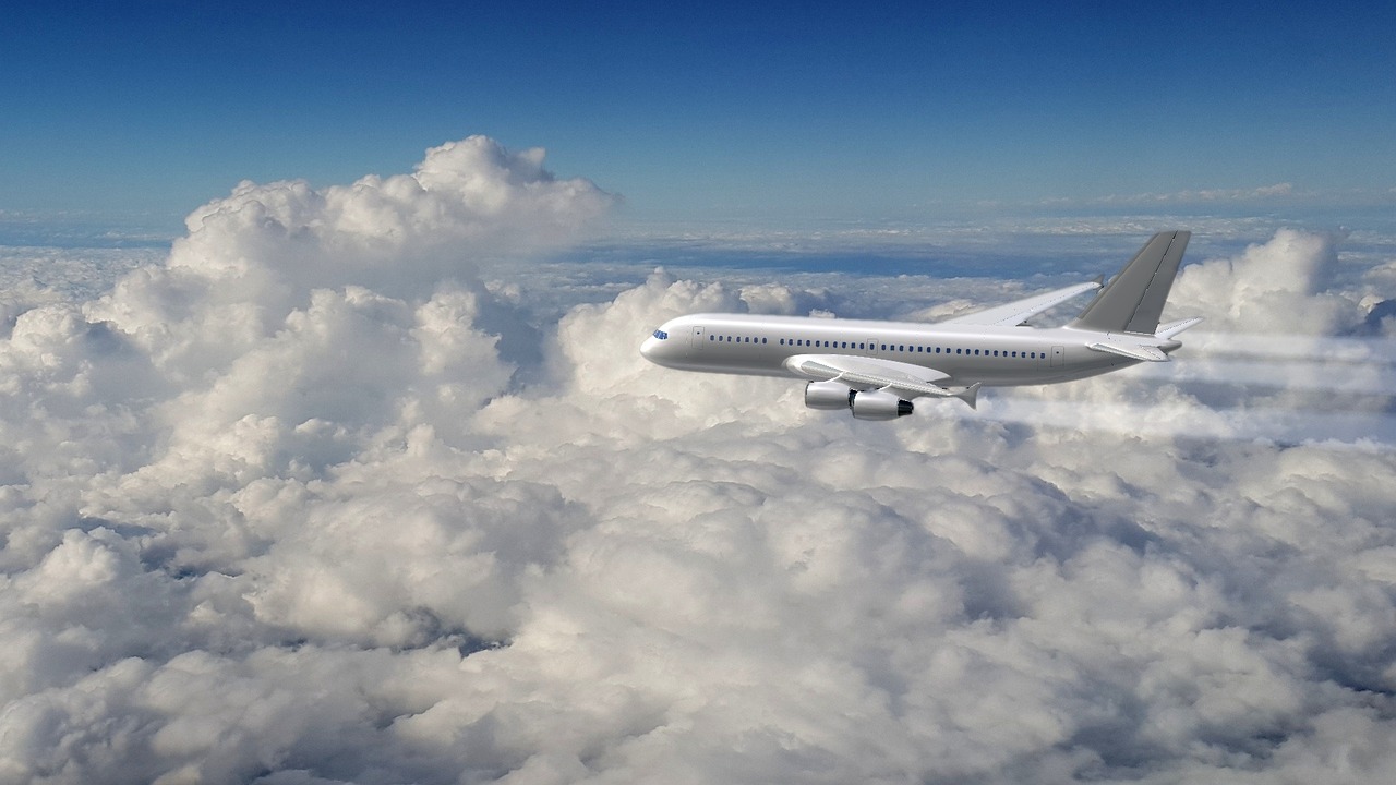 aircraft clouds aviation free photo