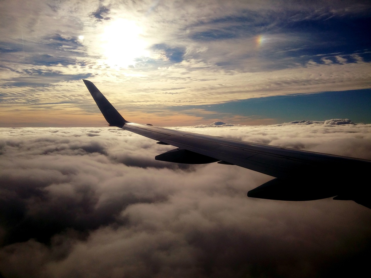 aircraft sky clouds free photo