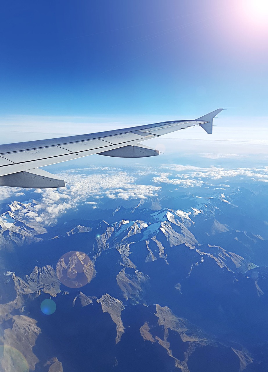 aircraft clouds sky free photo