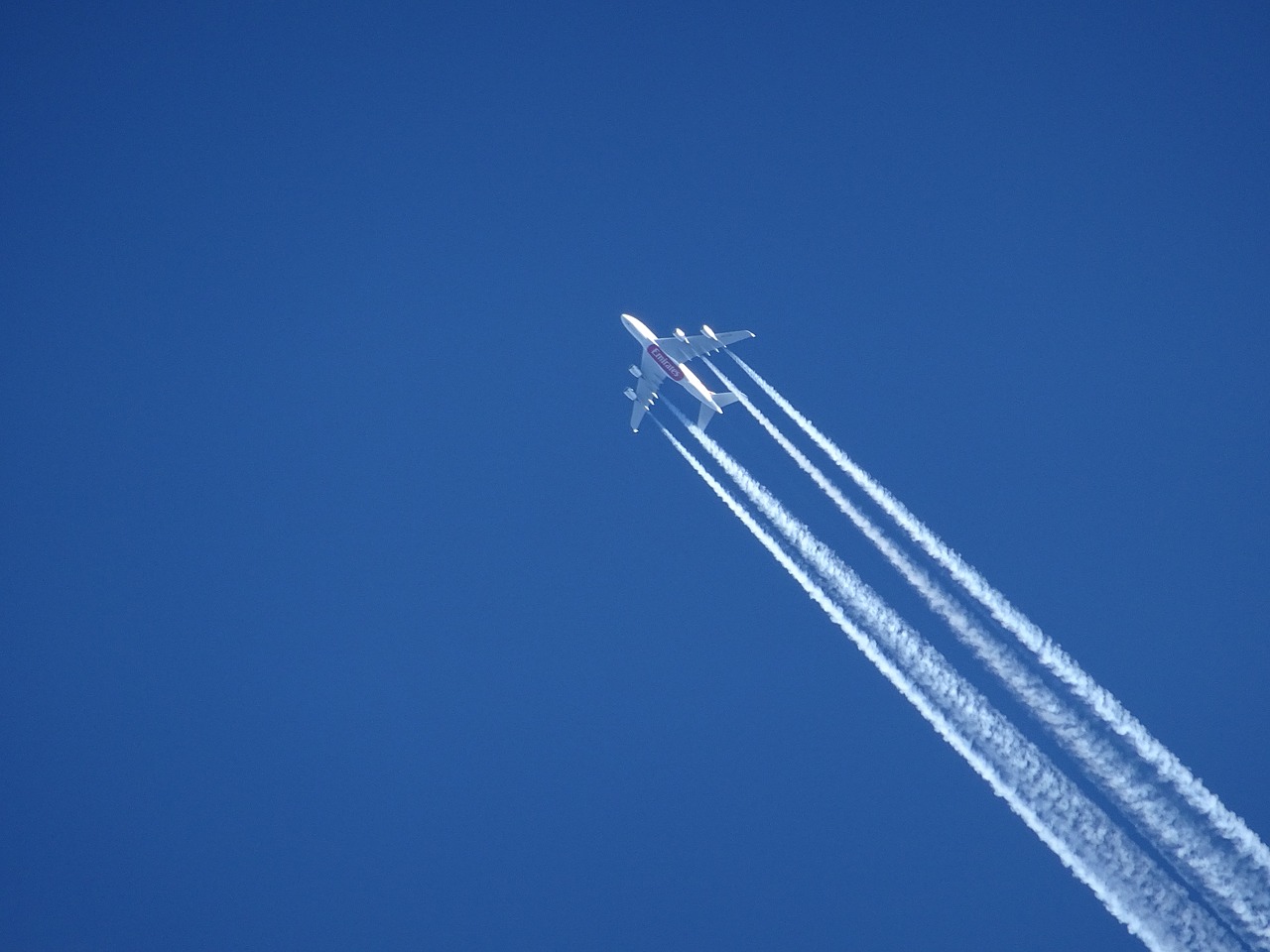 aircraft contrail sky free photo
