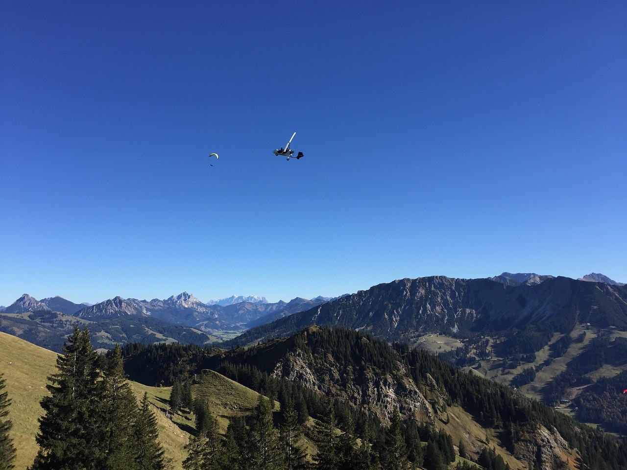aircraft alpine mountains free photo