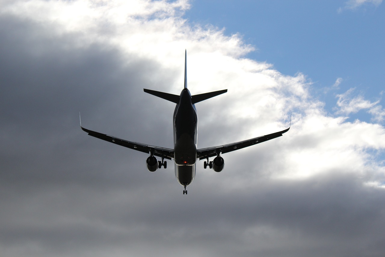 aircraft fly clouds free photo