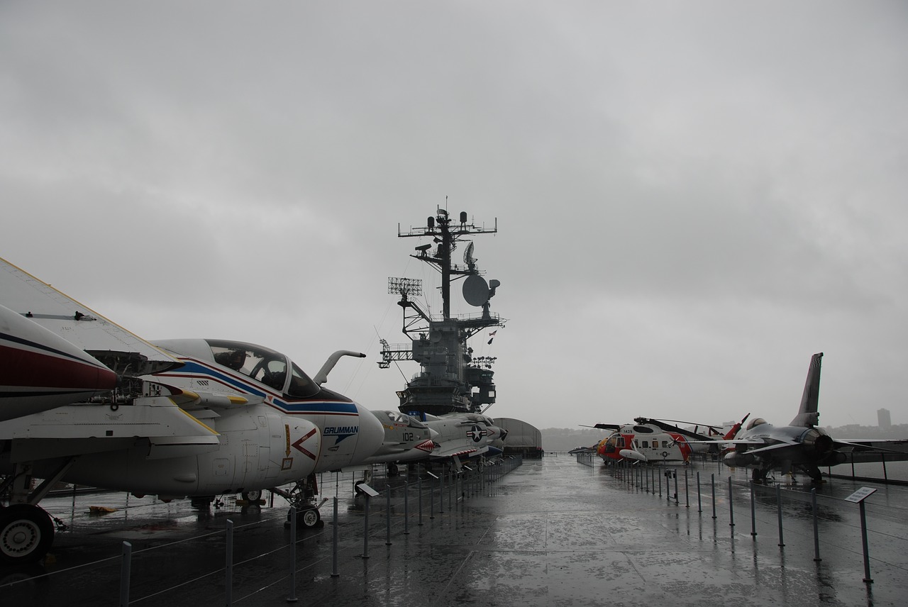 aircraft aircraft carrier clouds free photo