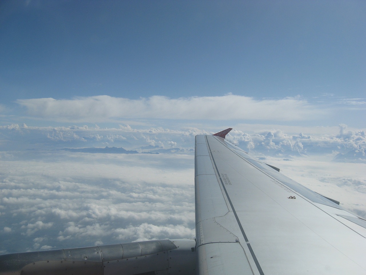 aircraft wing clouds free photo