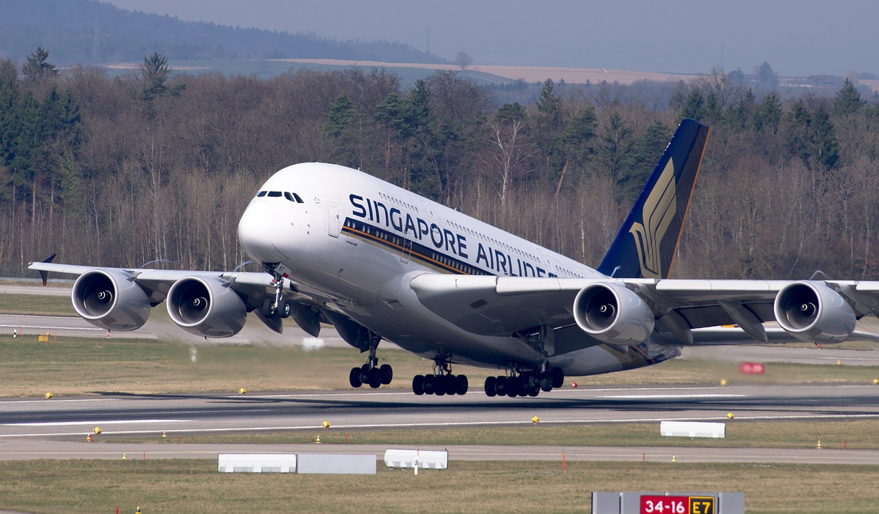 aircraft singapore airlines airbus free photo
