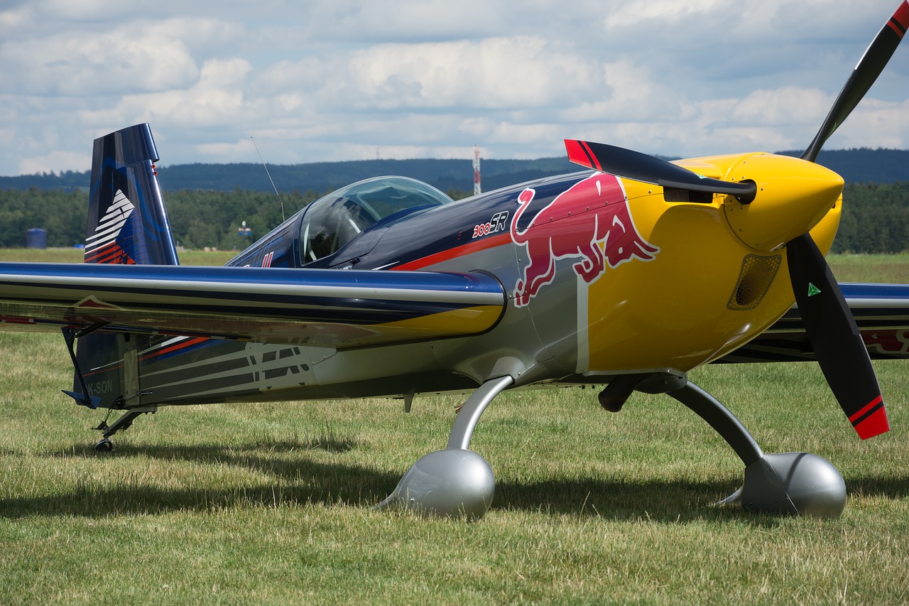 aircraft red bull airport free photo