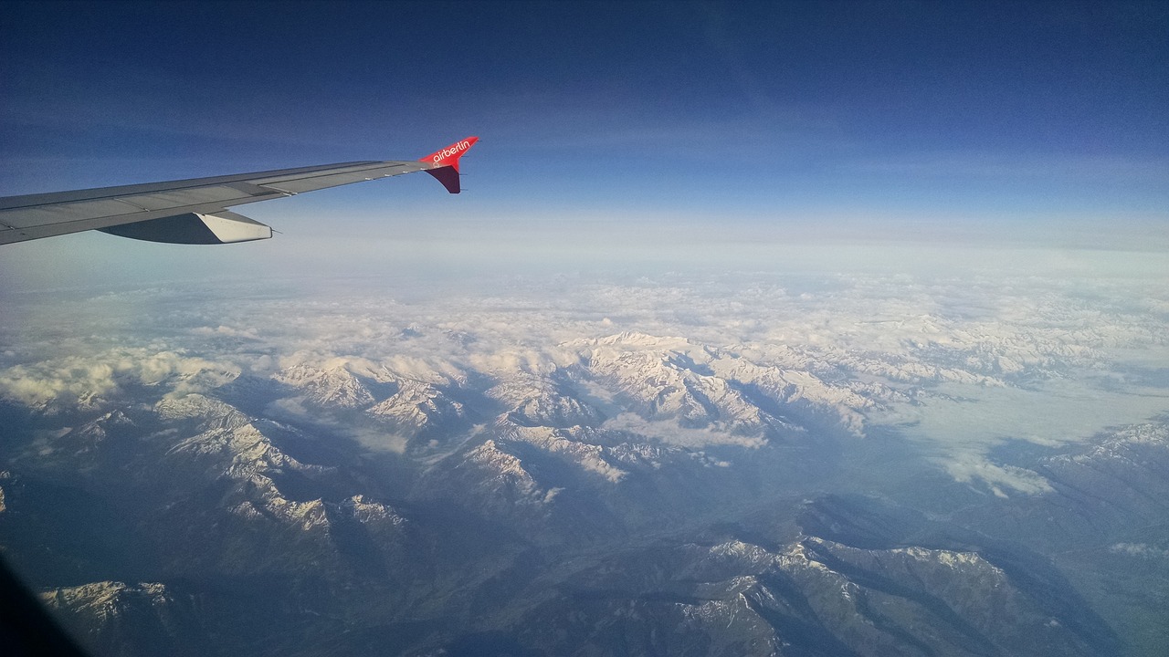 aircraft clouds fly free photo