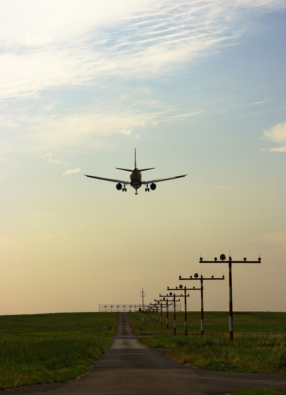 aircraft landing airport free photo