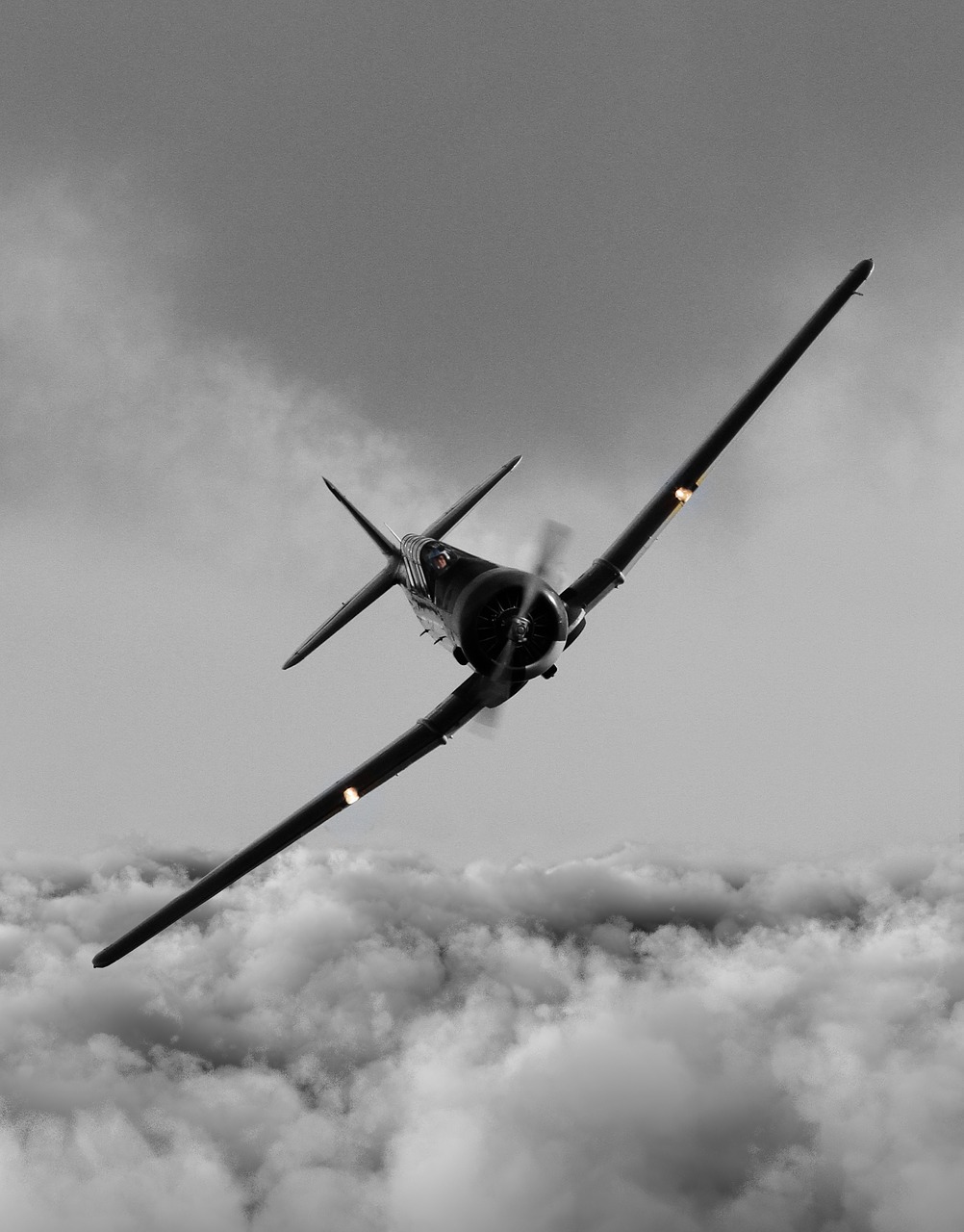 aircraft clouds grey free photo