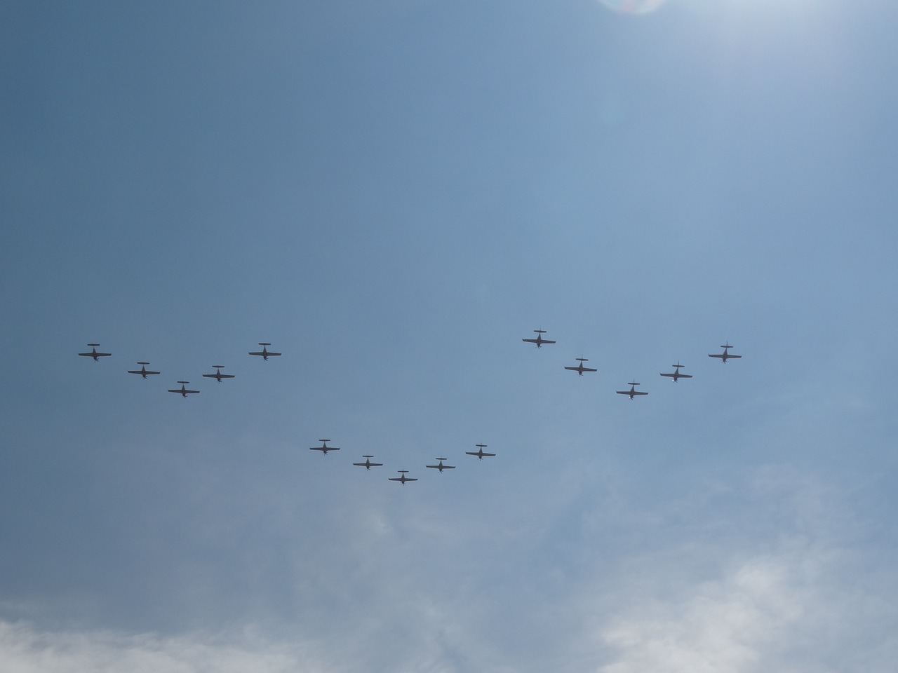 aircraft parade in formation free photo