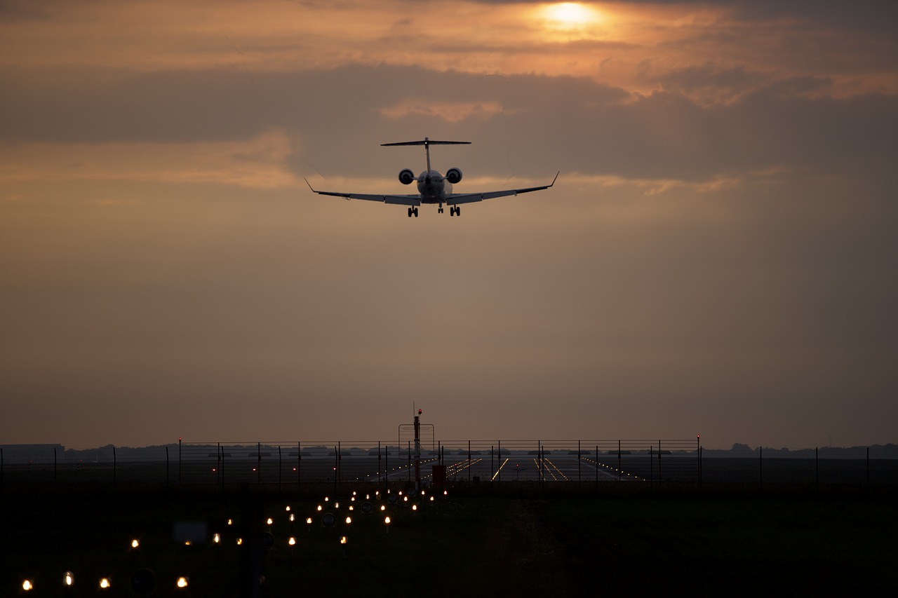 aircraft  runway  airport free photo