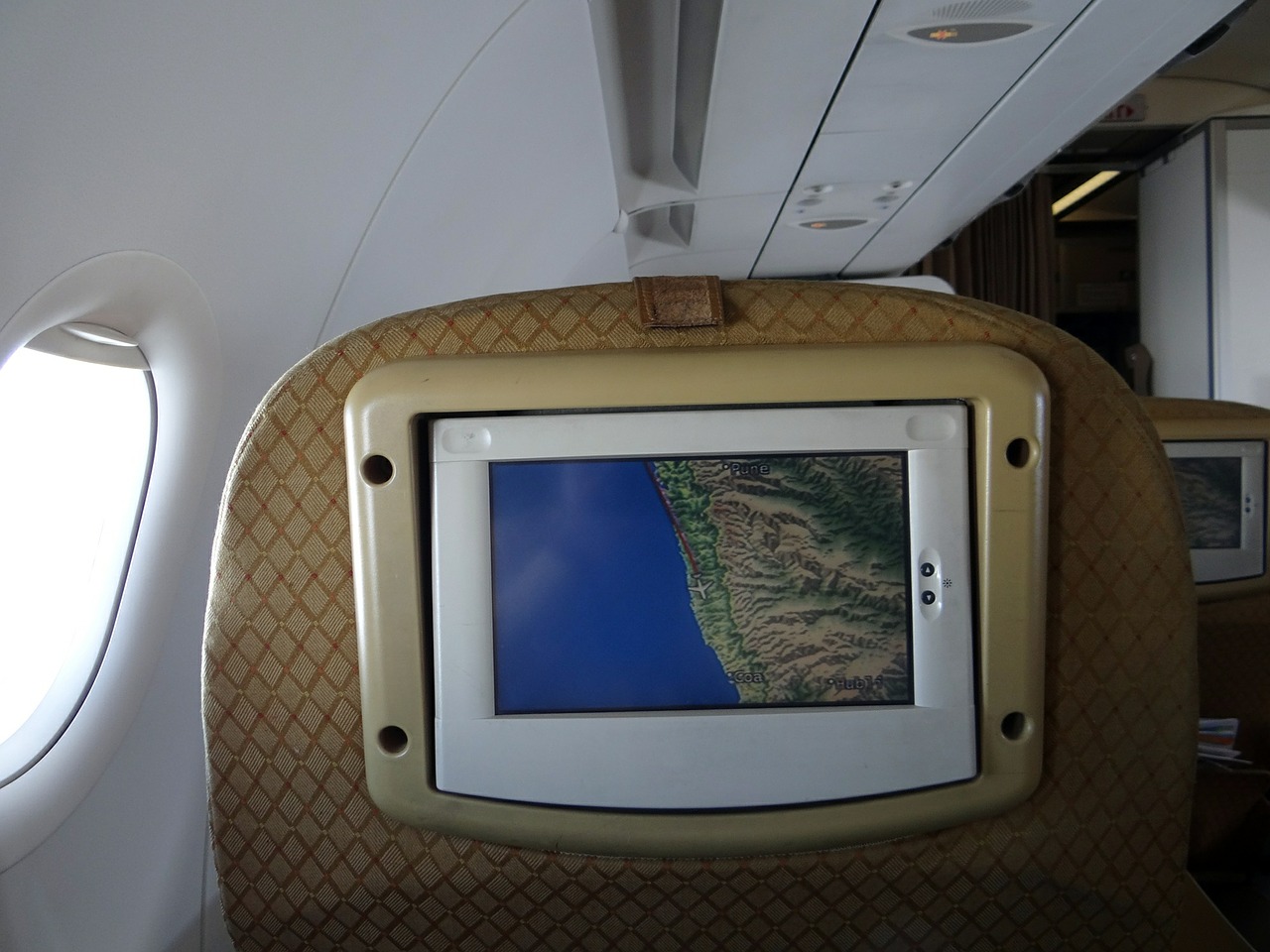 aircraft navigation monitor passenger guidance free photo