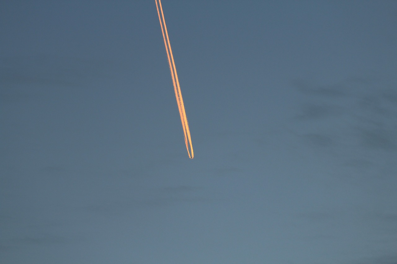 aircraft contrail sky free photo