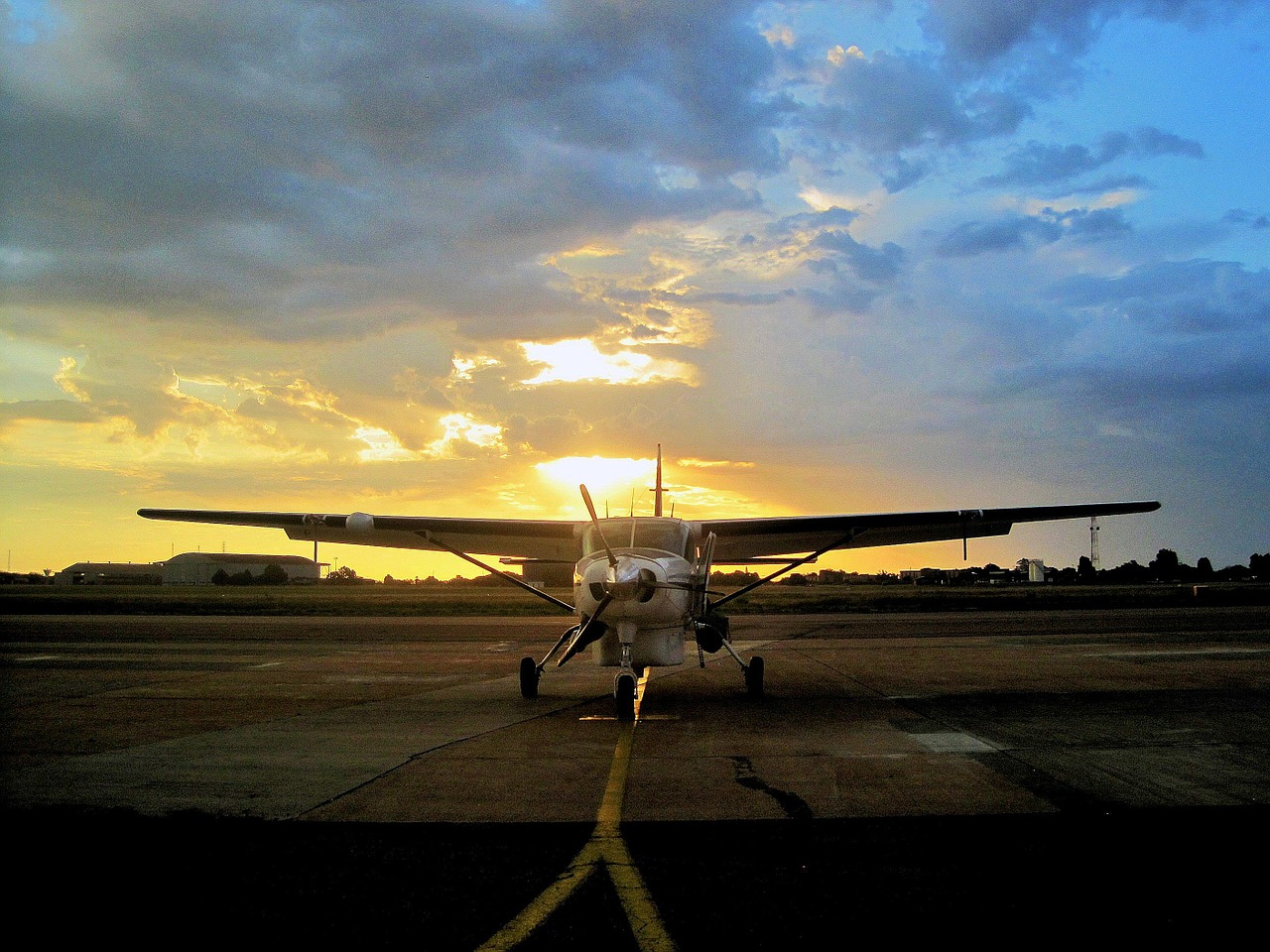 aircraft sunset air base free photo