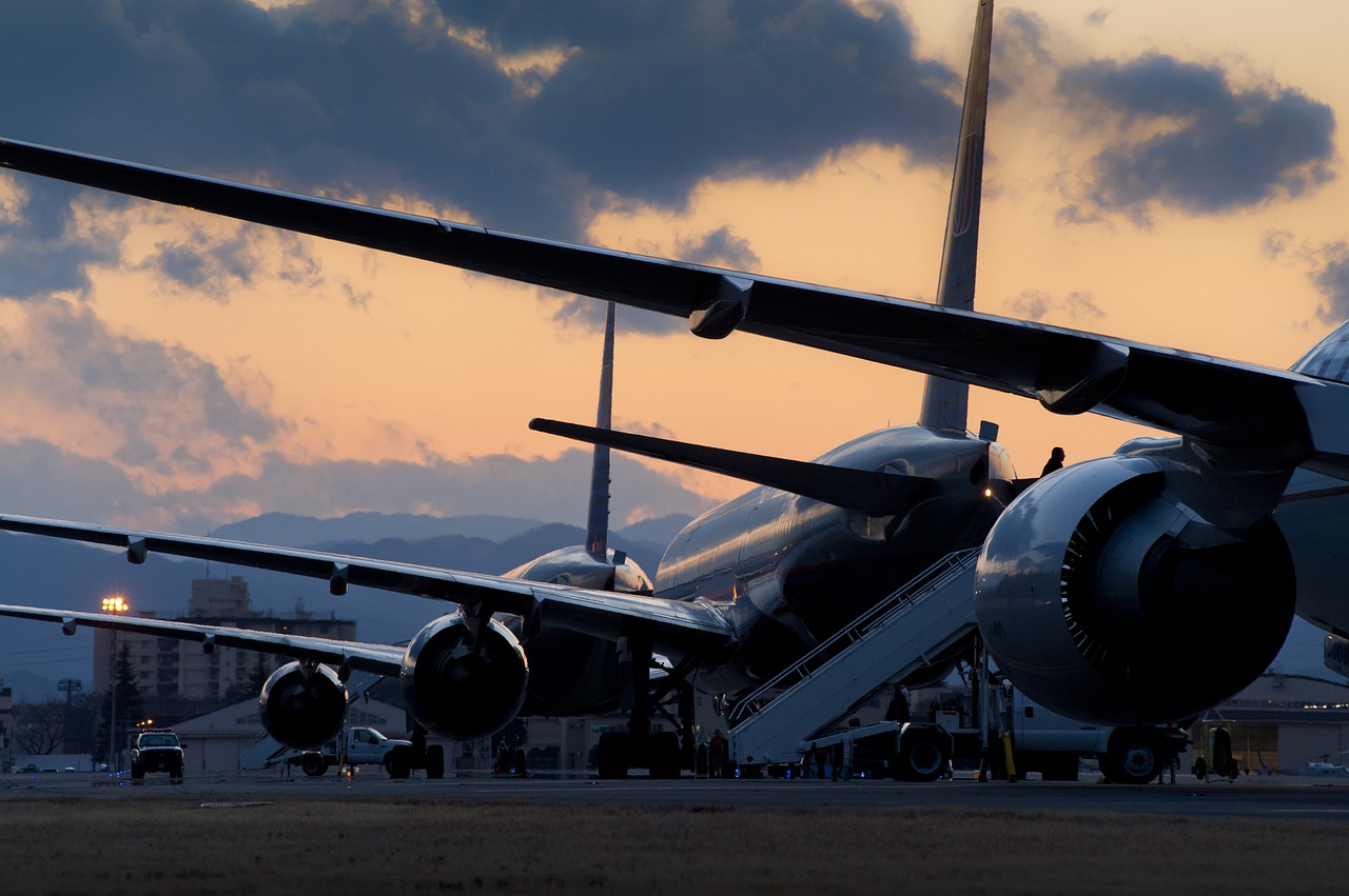 aircraft commercial parked free photo