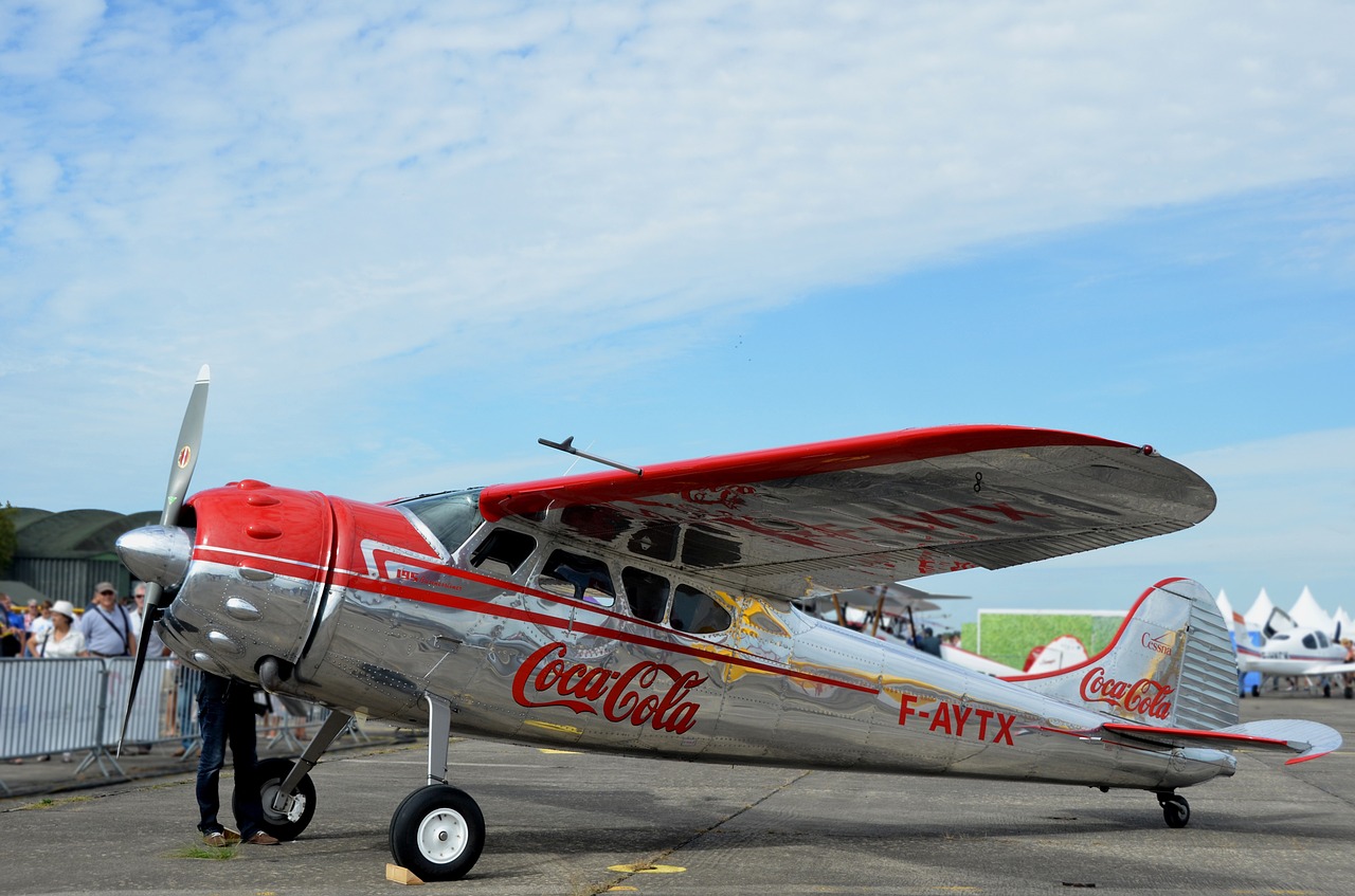 aircraft coca cola sky free photo