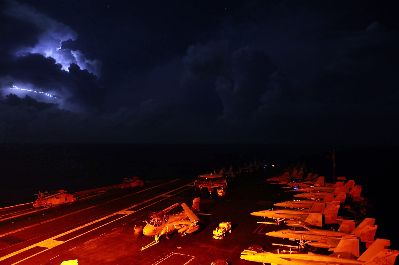 aircraft carrier navy deck free photo