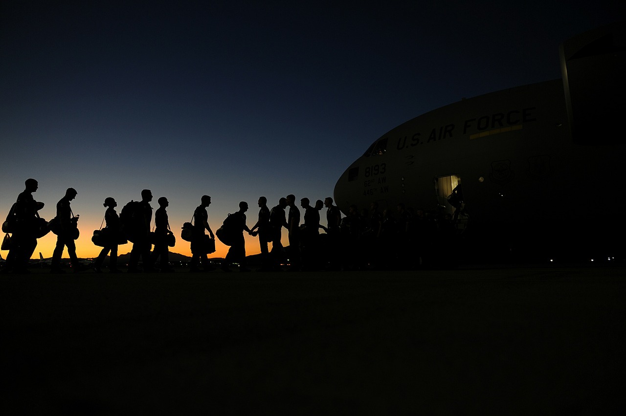airmen boarding plane air force free photo