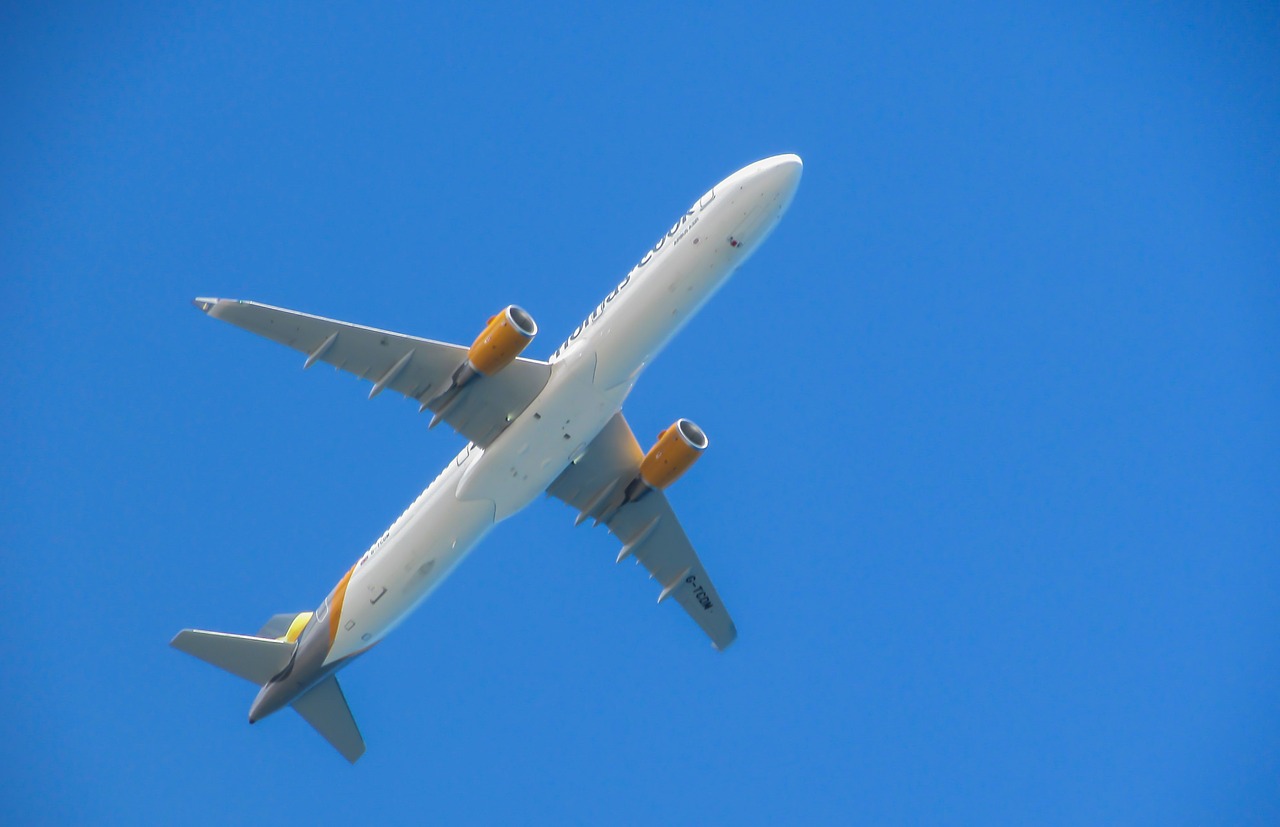 airplane flying above free photo