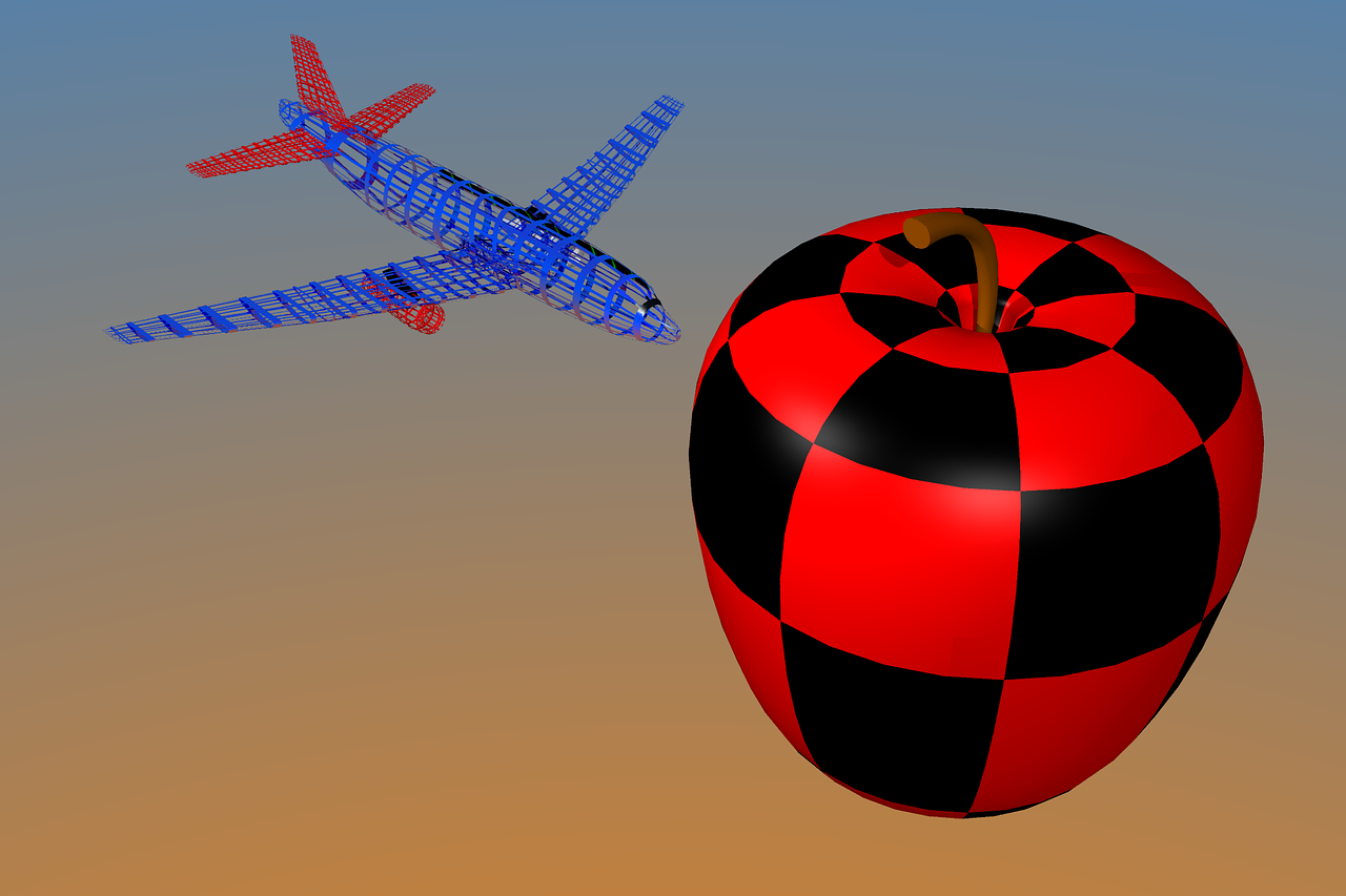 airplane apple 3d free photo