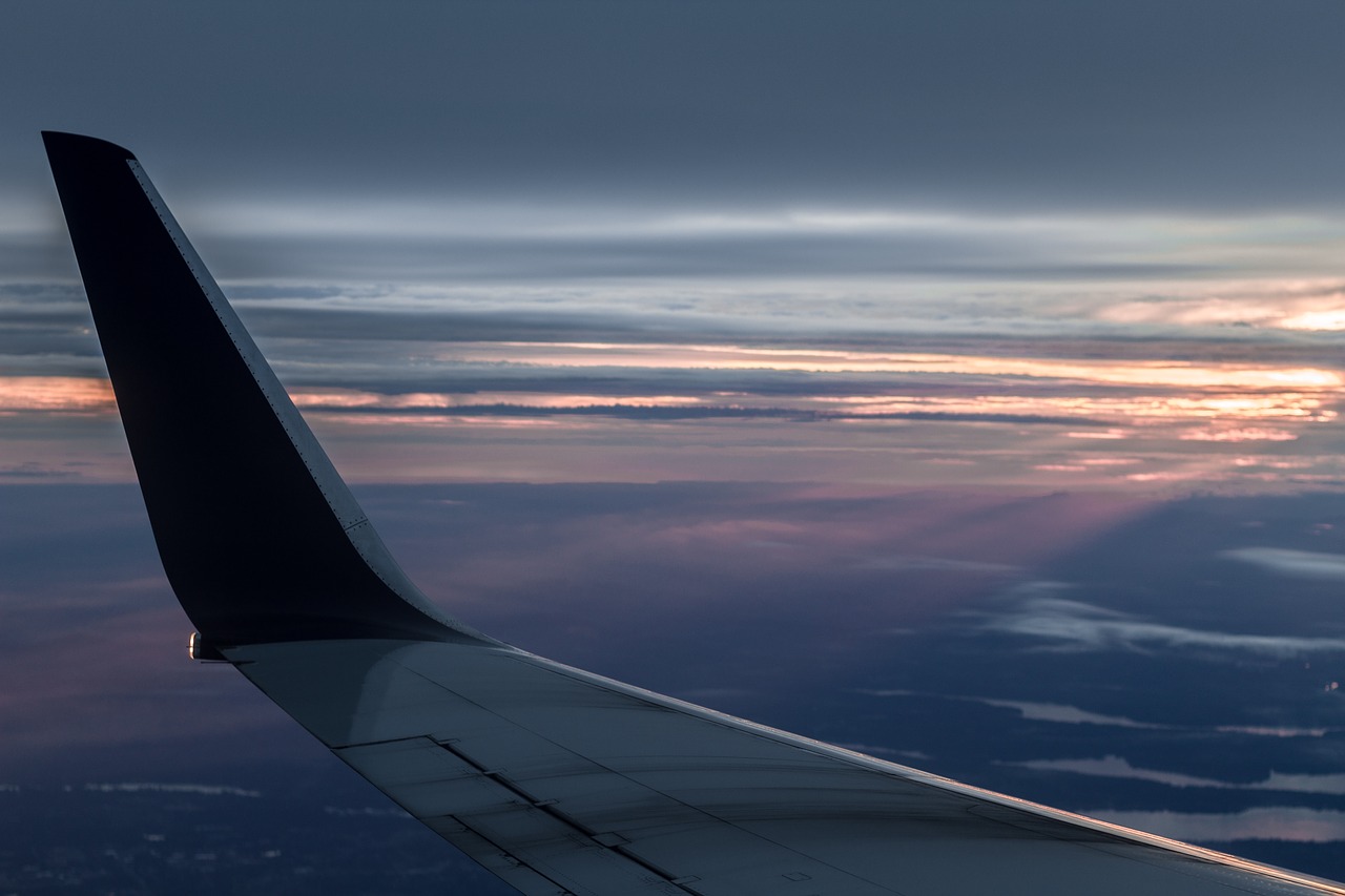 airplane sunset sky free photo