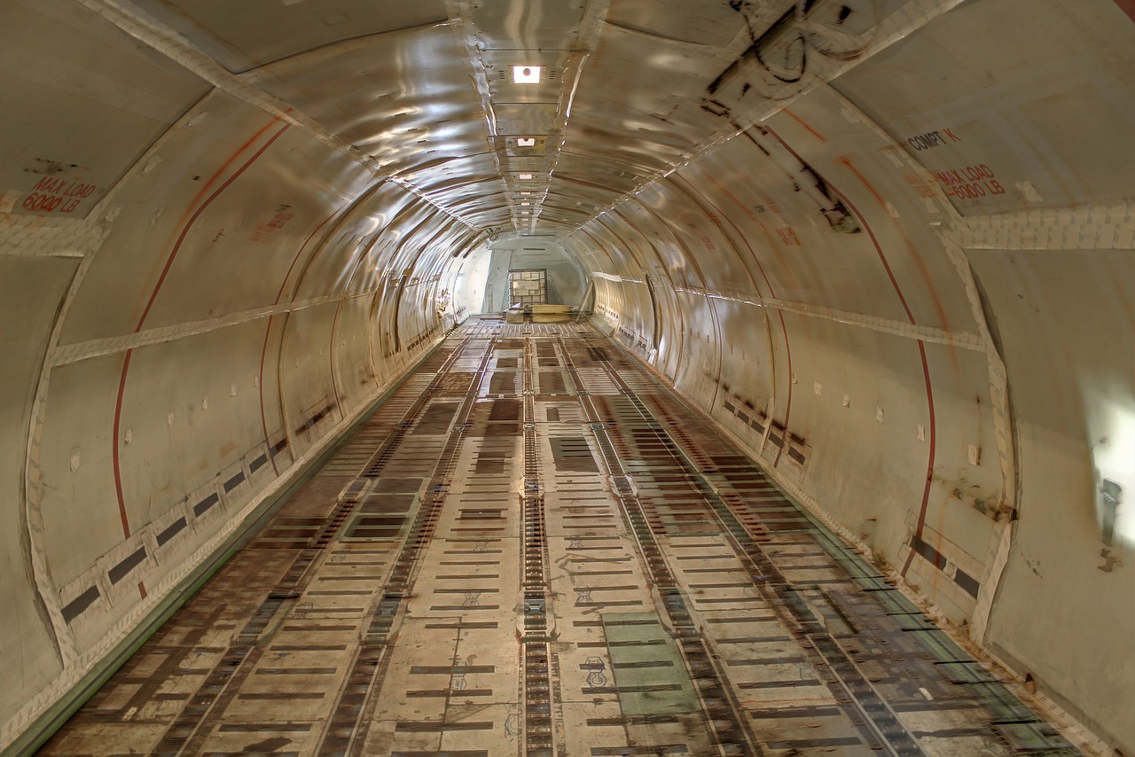 airplane cargo bay transportation free photo