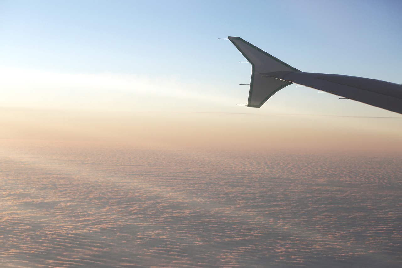 airplane wing flying free photo