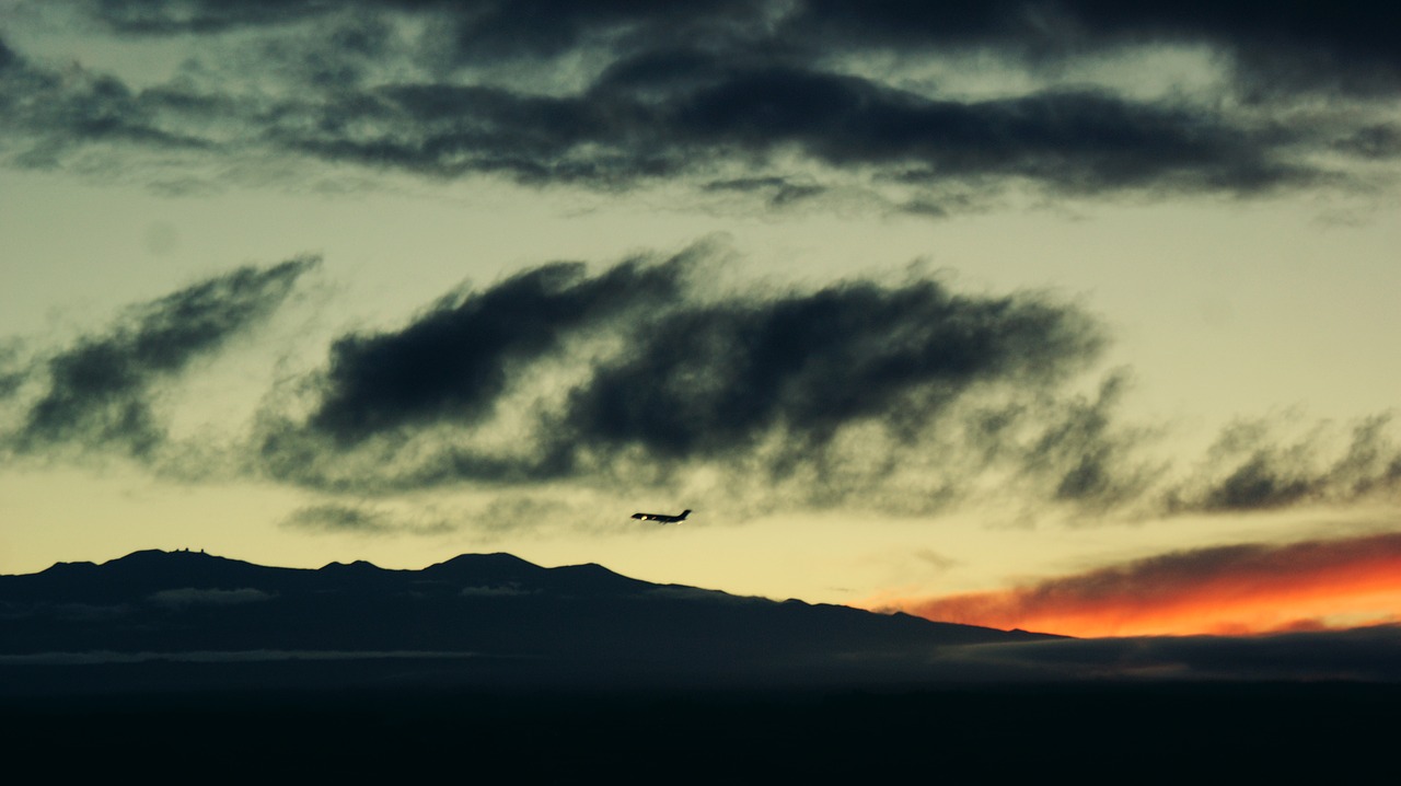 airplane sunset sky free photo