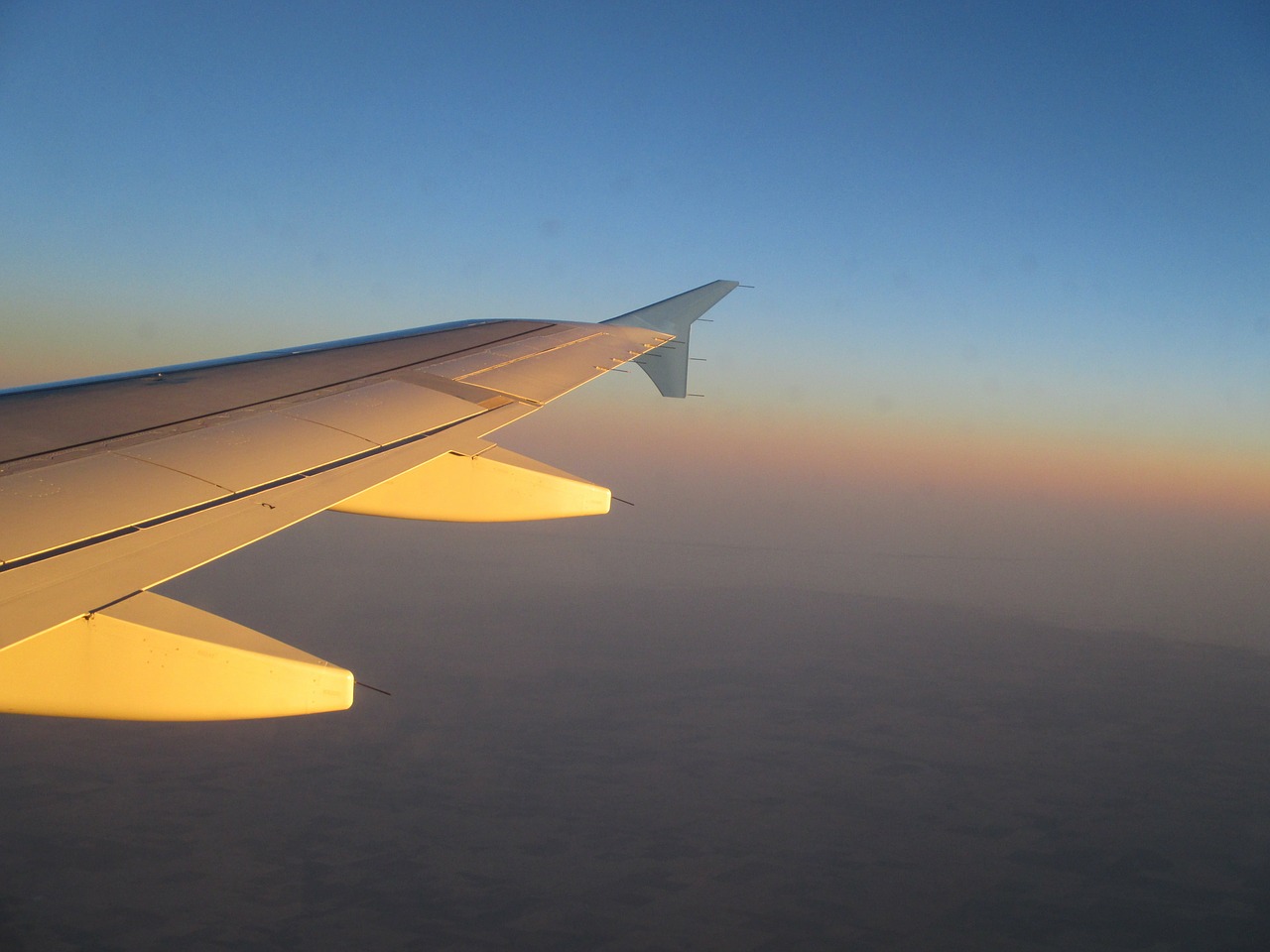 airplane wing sky free photo