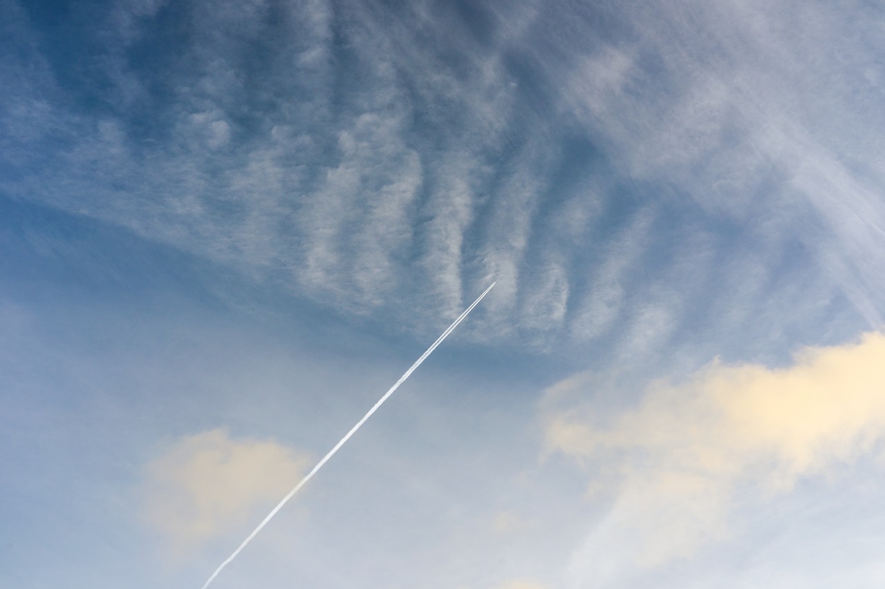 airplane  chemtrails  sky free photo