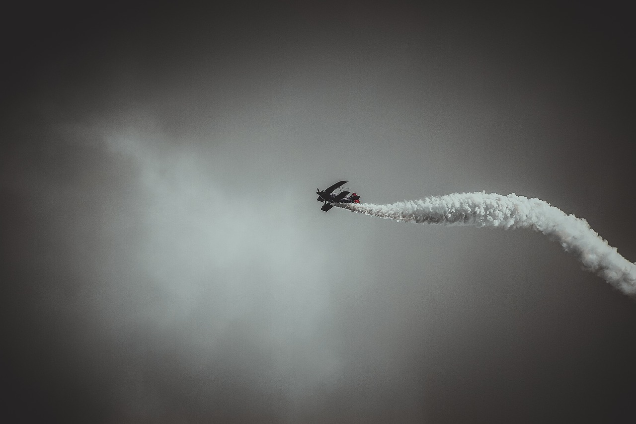 airplane  smoke  flying free photo