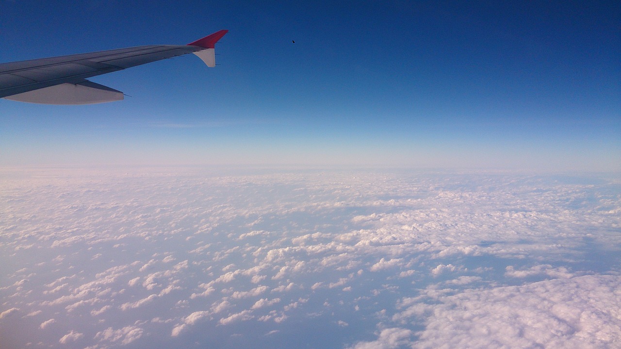 airplane sky blue free photo