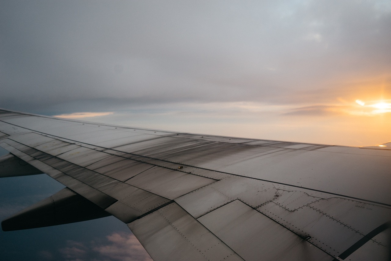 airplane wing sky free photo