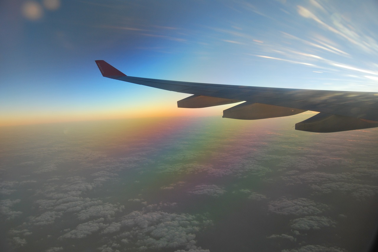 airplane wing clouds free photo