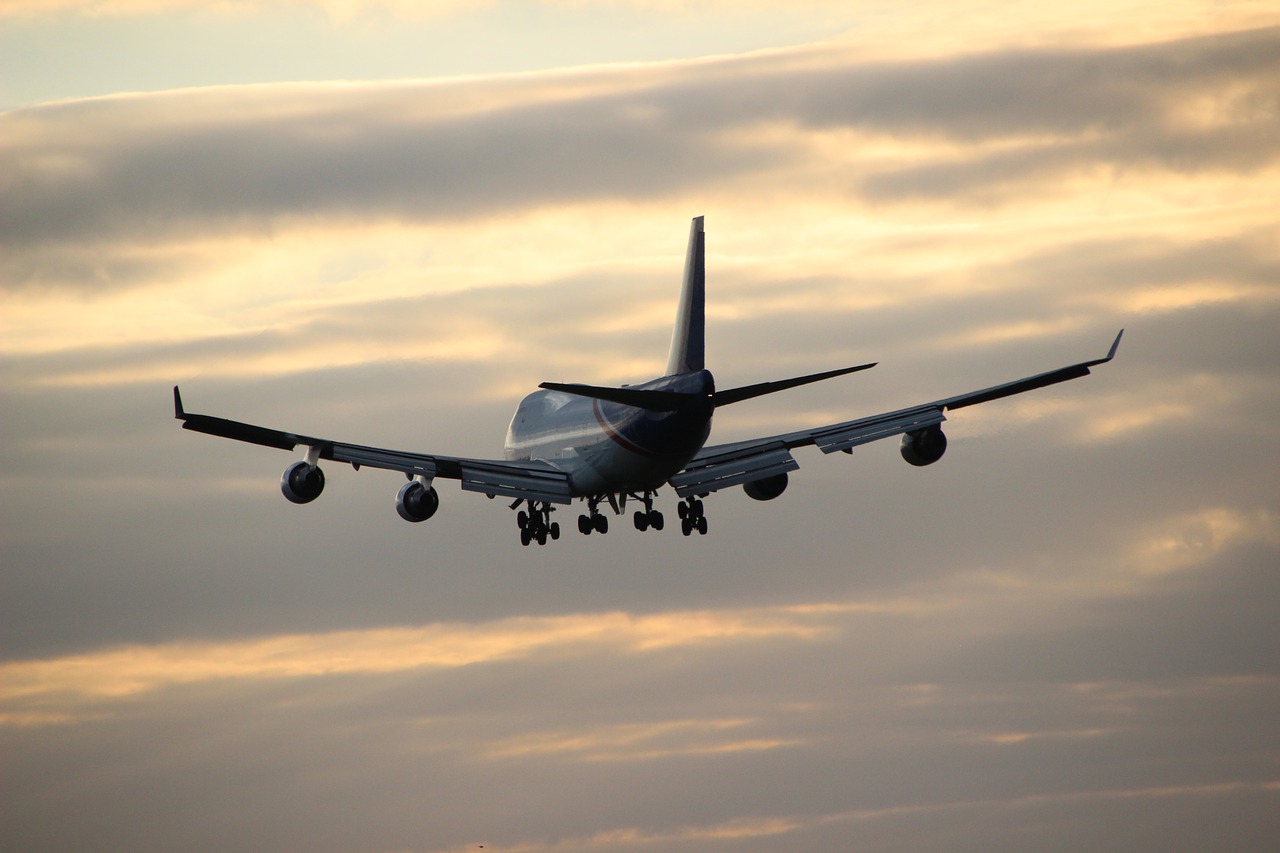 airplane in the evening sky fly aircraft free photo