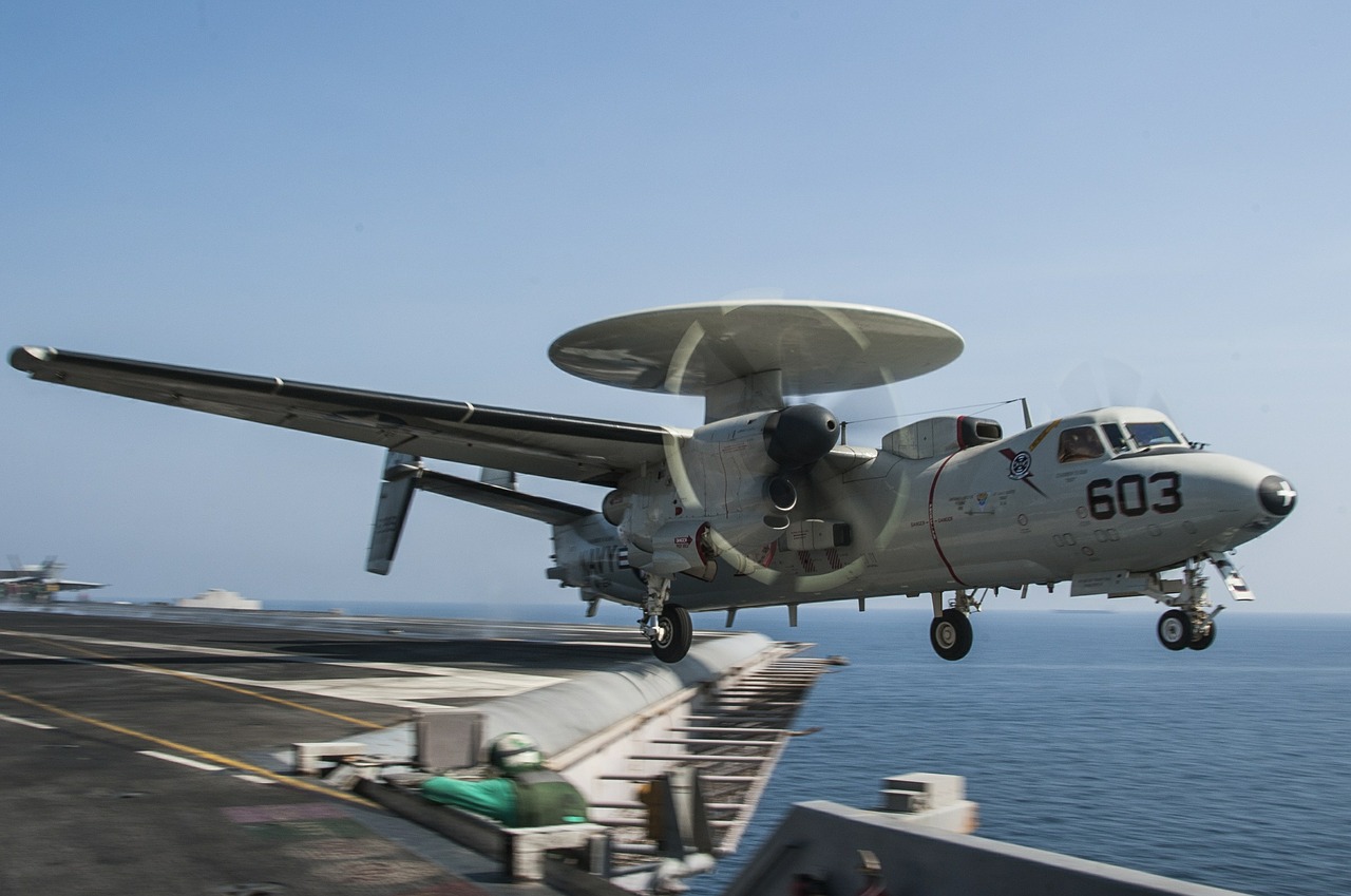 airplane launch radar rotodome aircraft carrier free photo