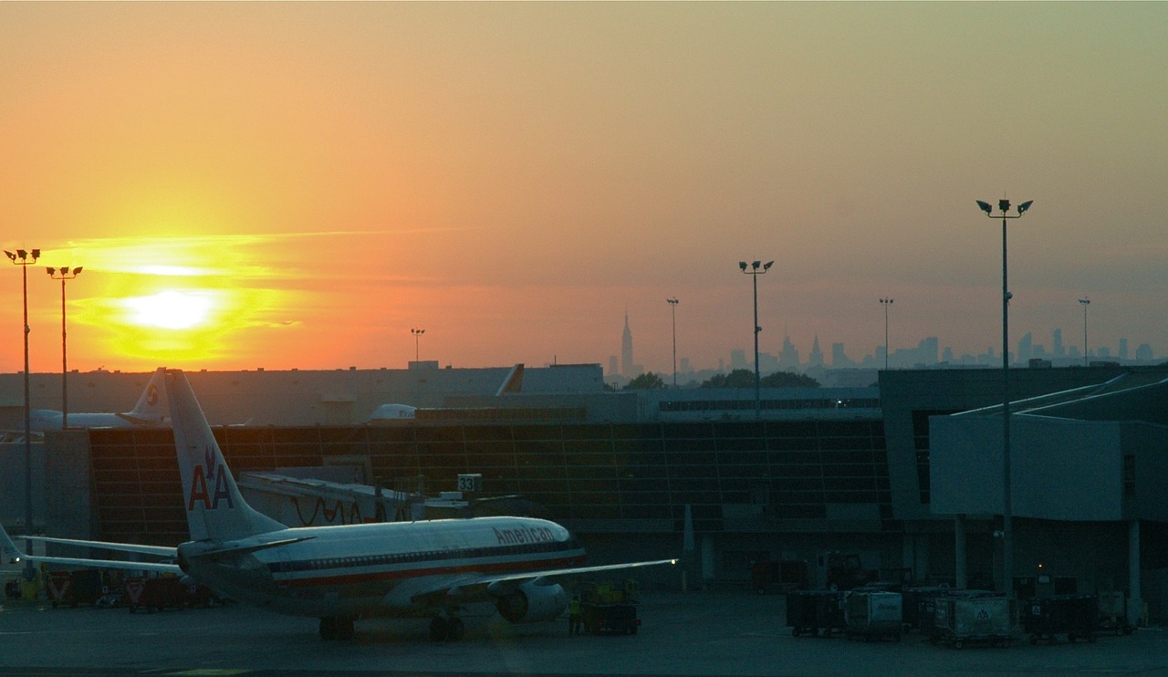 airport sunset aircraft free photo