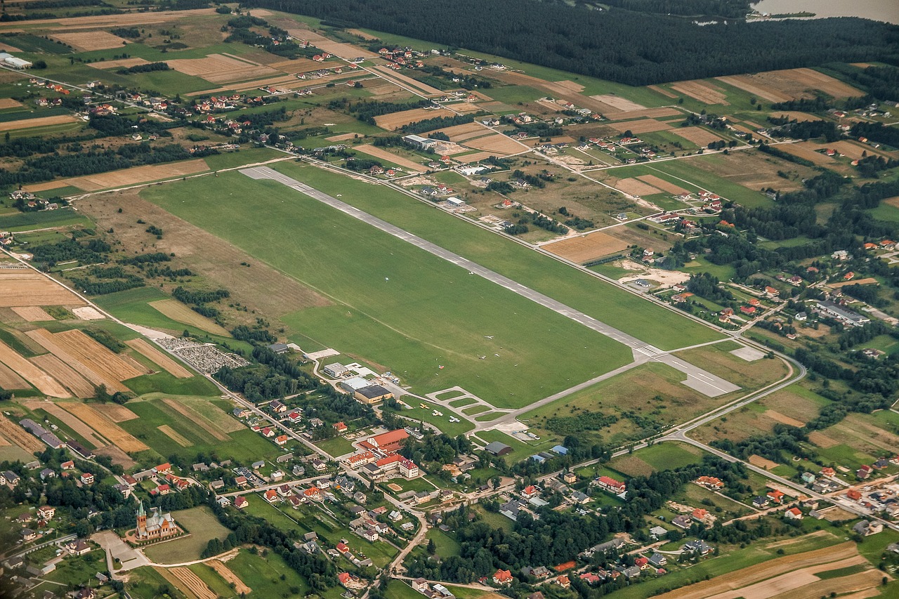 airport runway aerial photo free photo