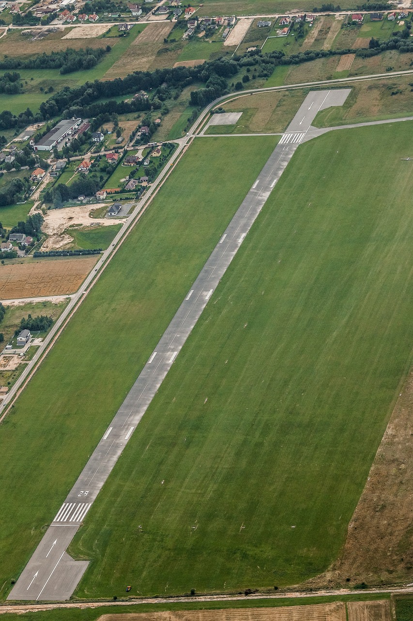 airport runway aerial photo free photo