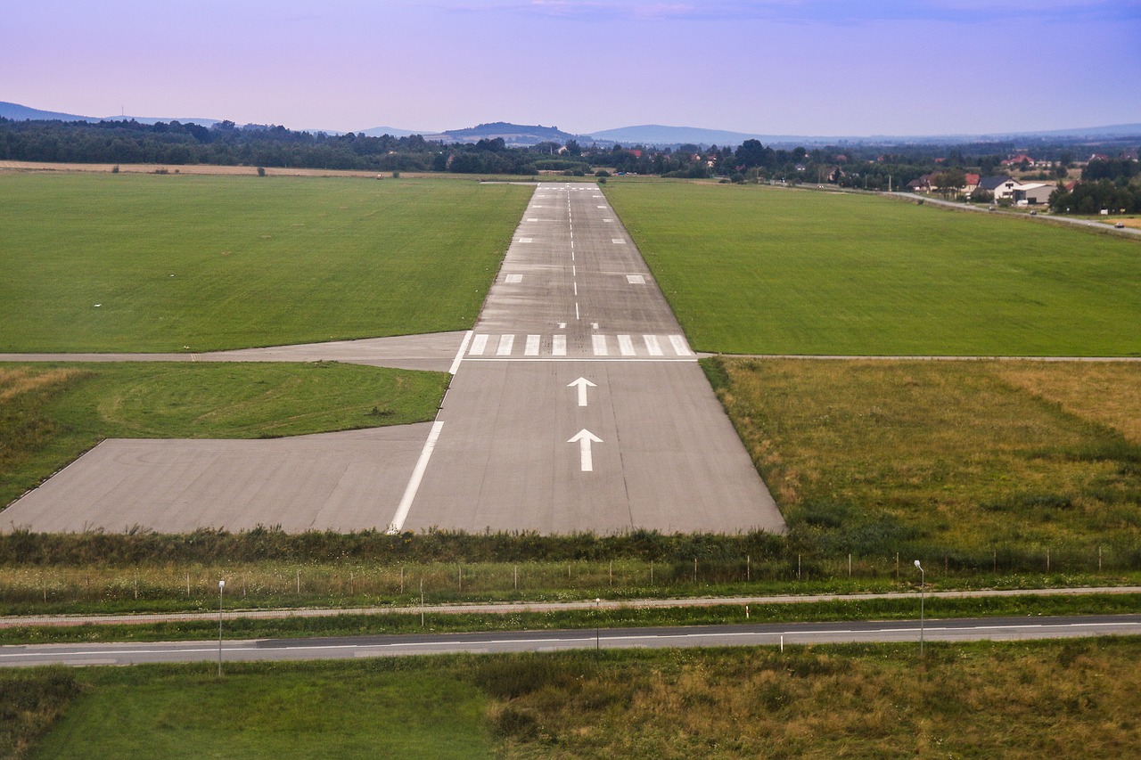 airport runway aerial photo free photo