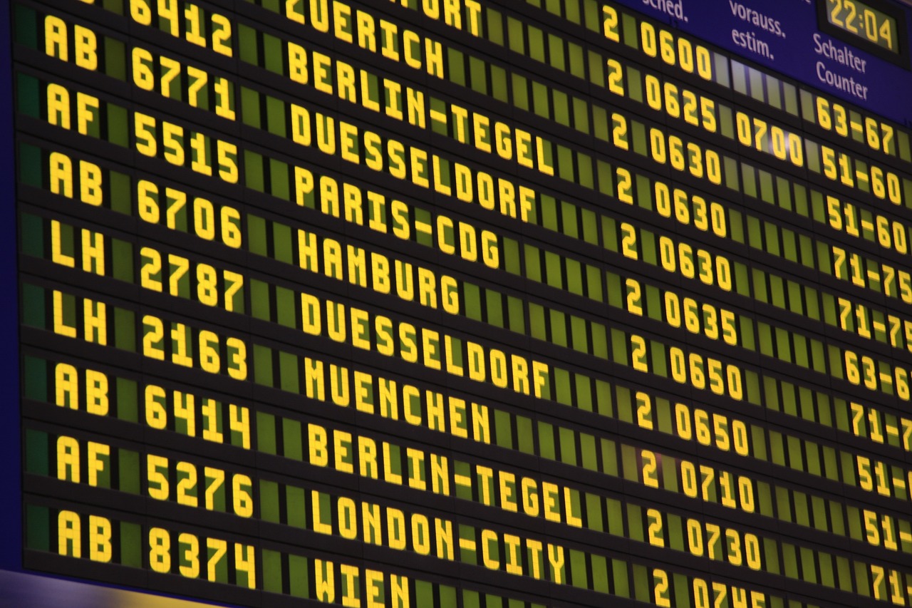 airport flights scoreboard free photo