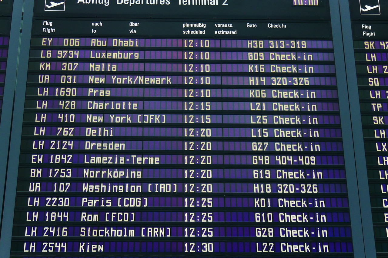 airport display panel departures free photo