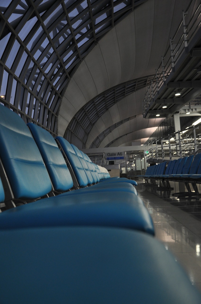 airport waiting area chairs free photo