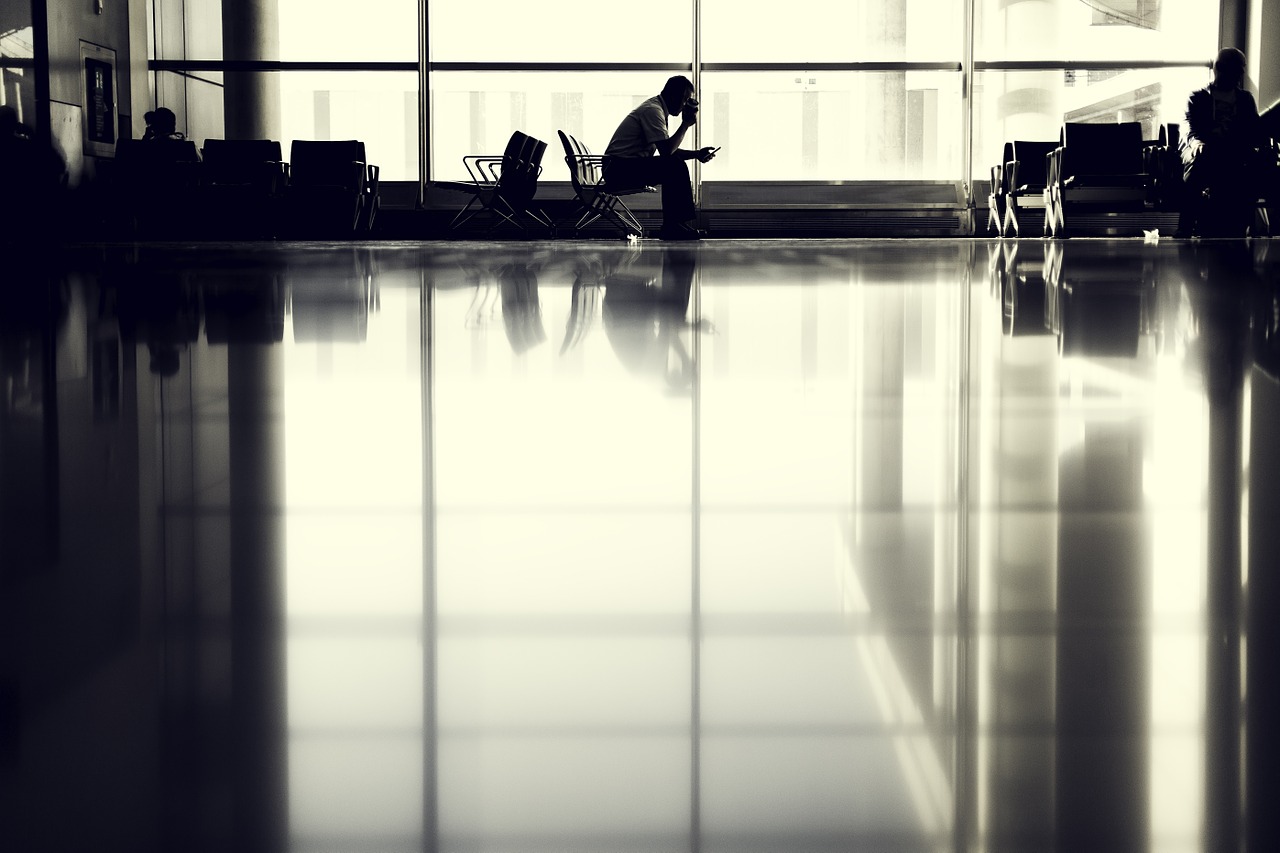 airport person silhouette free photo