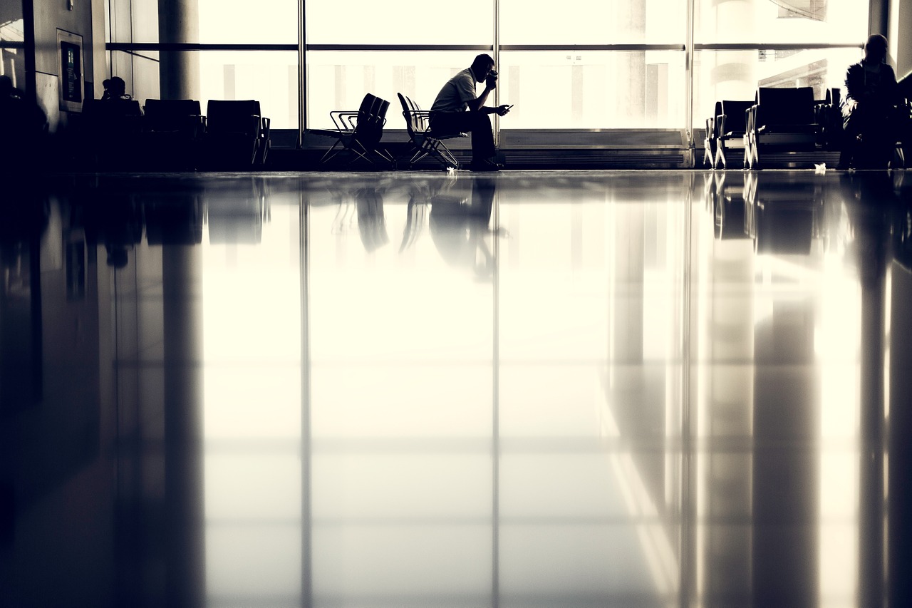 airport people waiting free photo