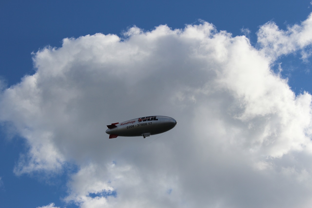 airship clouds sky free photo