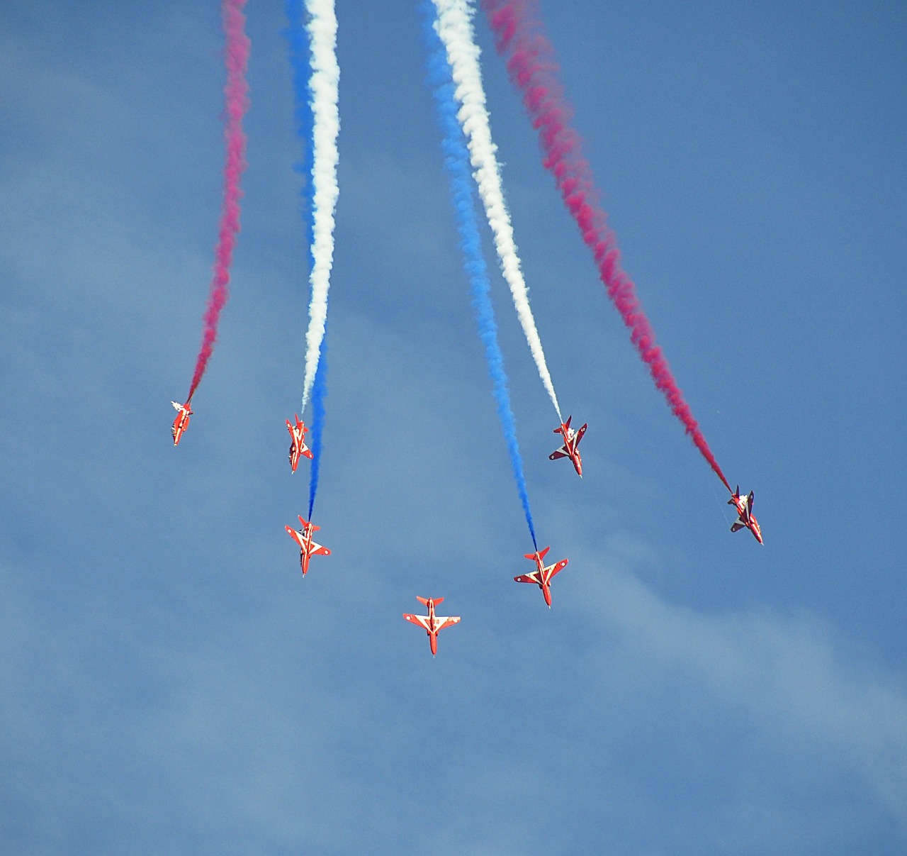 airshow red arrows fighter jets free photo