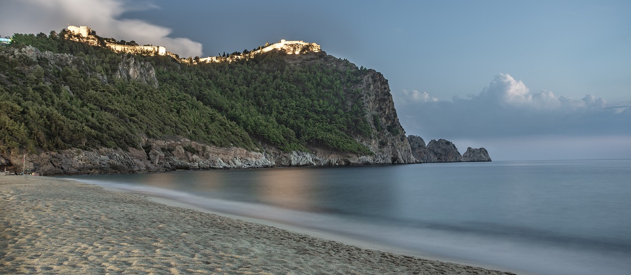 alanya  castle  beach free photo